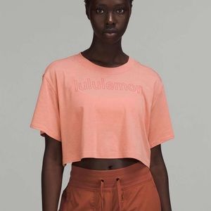 Lululemon All Yours Cropped Graphic T-Shirt Pink Savannah